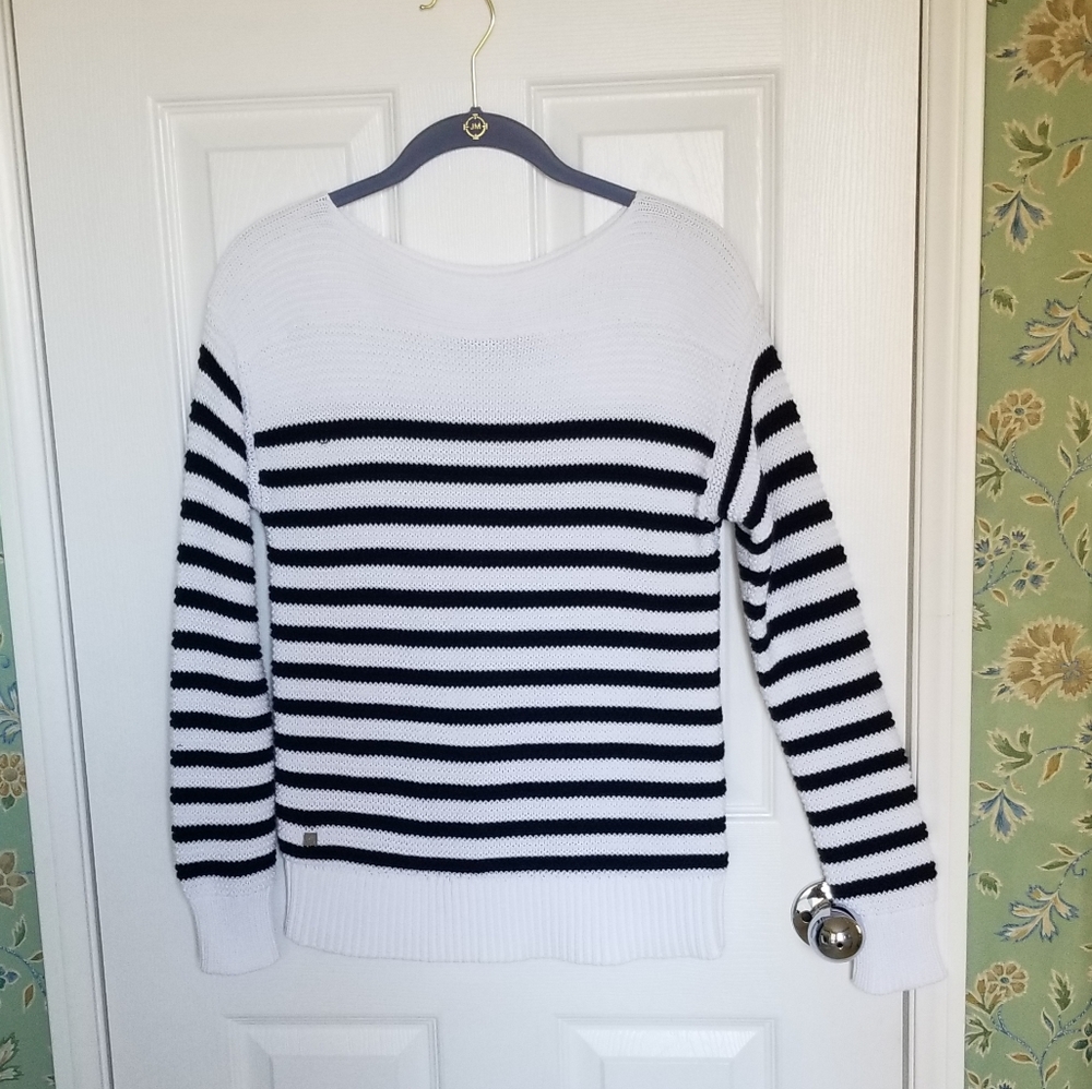 Lauren Ralph Lauren 100% Cotton Knit Boat Neck Top